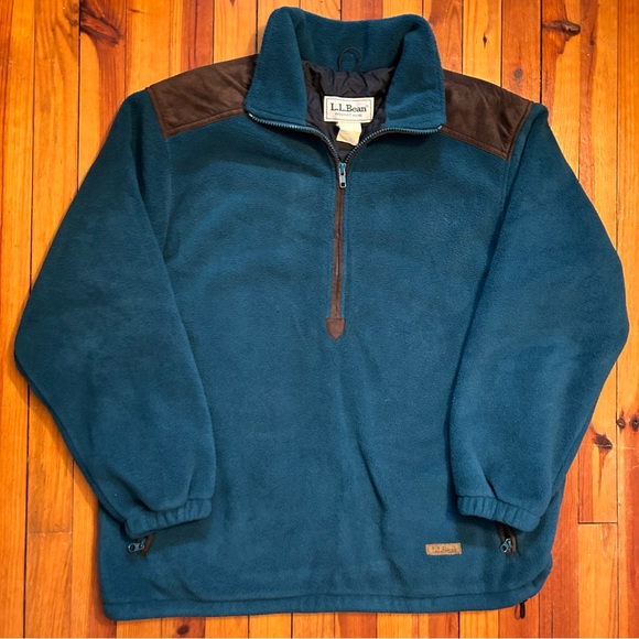 Vintage L.L. Bean Fleece Quarter Zip Pullover Sweatshirt - Picture 1 of 7